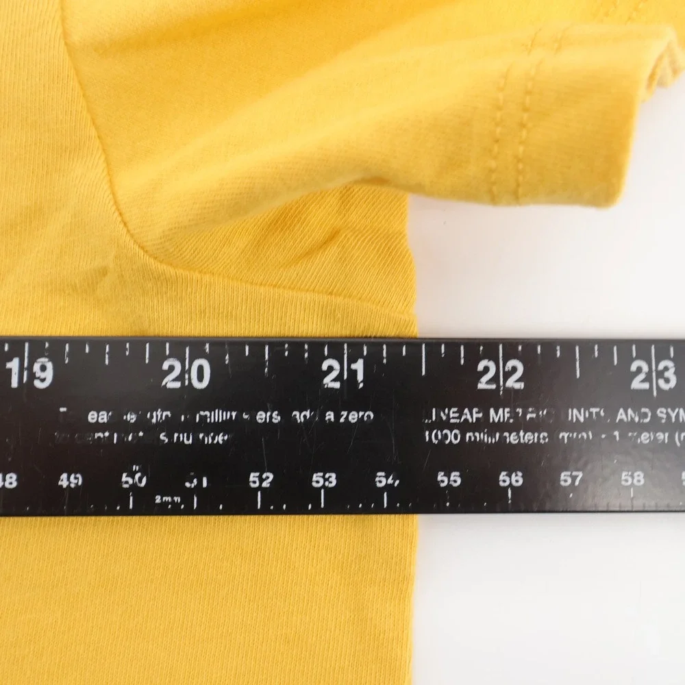 NEW GUESS Los Angeles Graphic Logo Crewneck T-Shirt Mellow Sun Yellow Mens Large - Picture 9 of 11